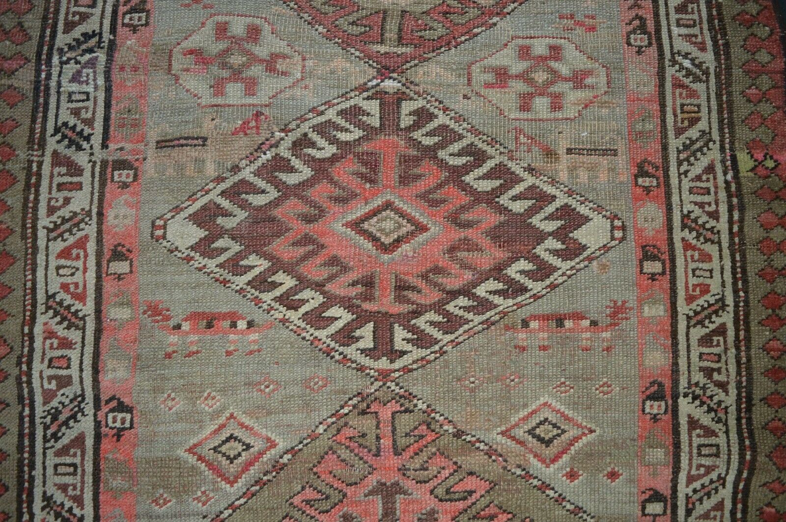 Antik! Kaukasus Kazak 310x90 Läufer Gashgai Ardebil Karabagh Orientteppich