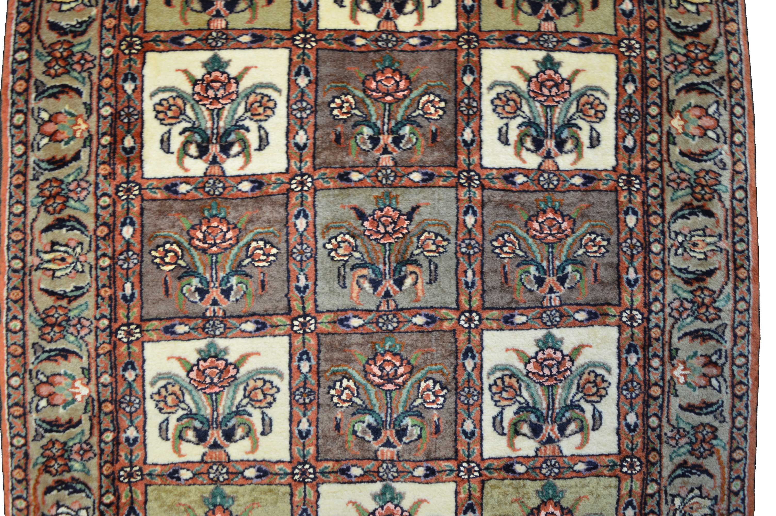 Neu! Bidjar 90x67 Bijar mit Seide Brücke Carpet Rug Silk Orientteppich Perser