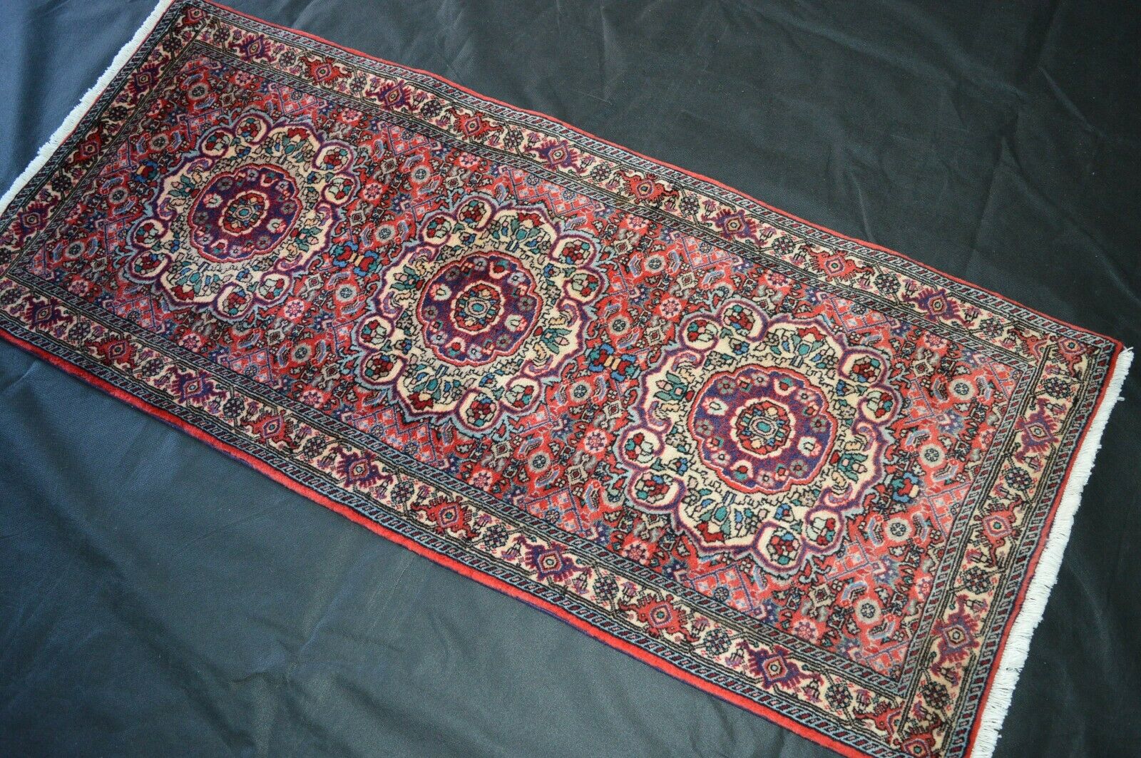 Bidjar 142x60 Läufer Bijar Herati Mahi Rug Carpet Tapis Orientteppich Perser
