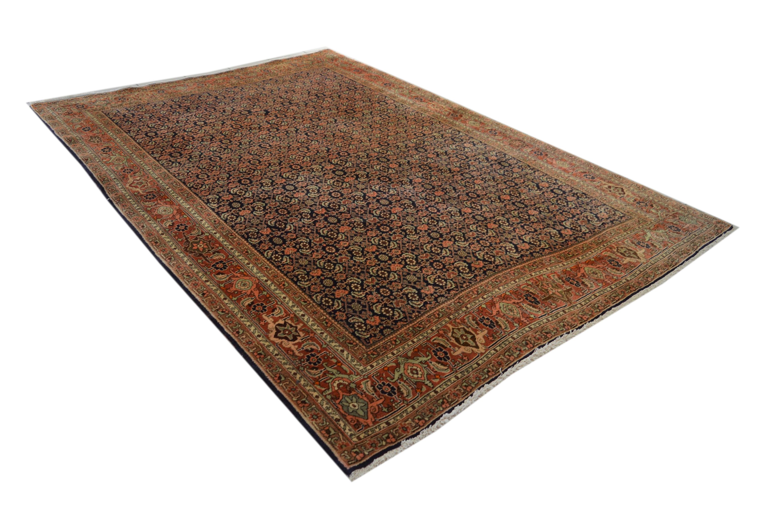 Antik! Bidjar 291x211 Bijar Herati Mahi Rug Carpet Orientteppich Perser 