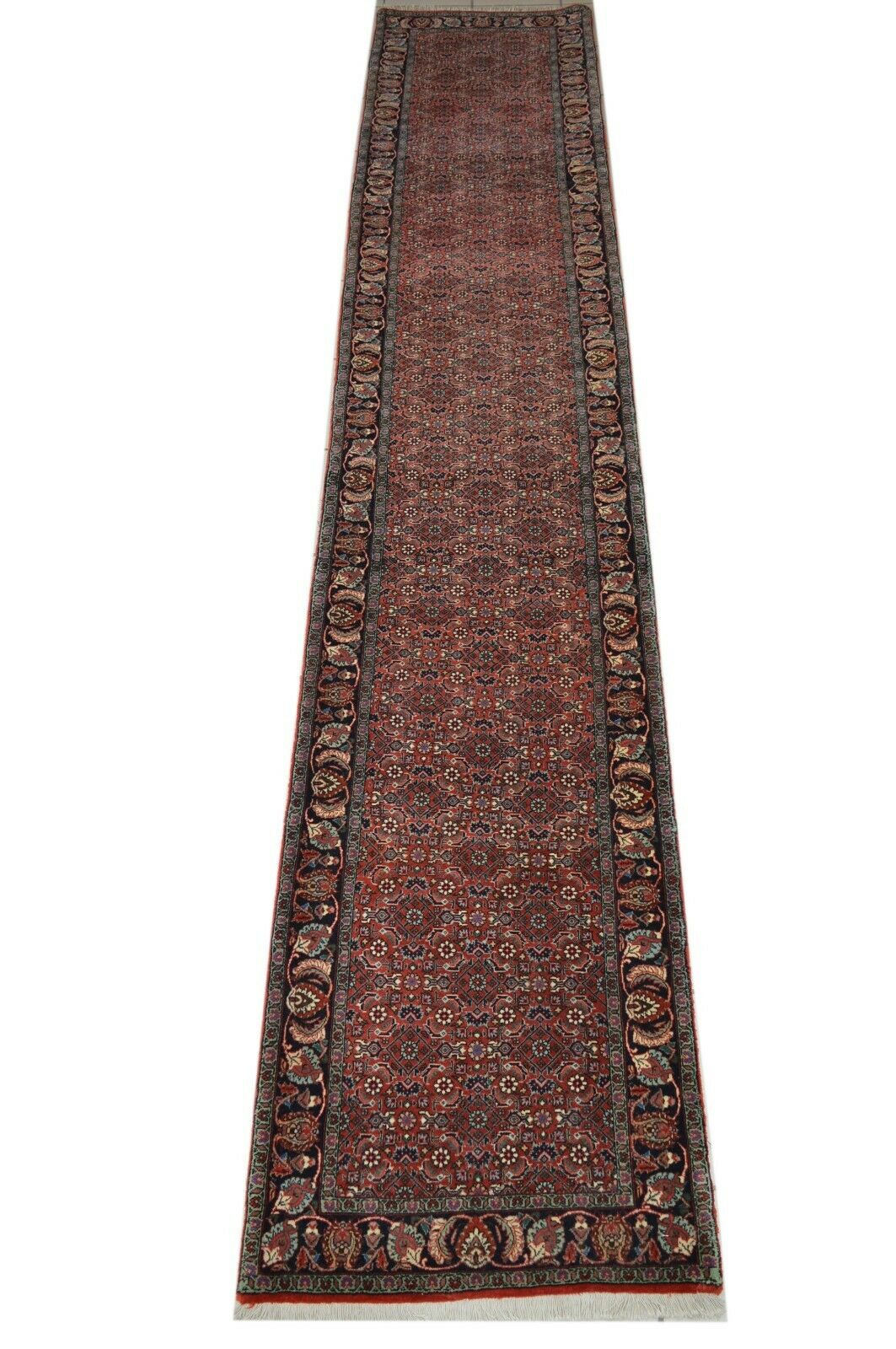 NEU Bidjar 387x71 Bijar Läufer Herati Mahi Rug Carpet Tapis Orientteppich Perser
