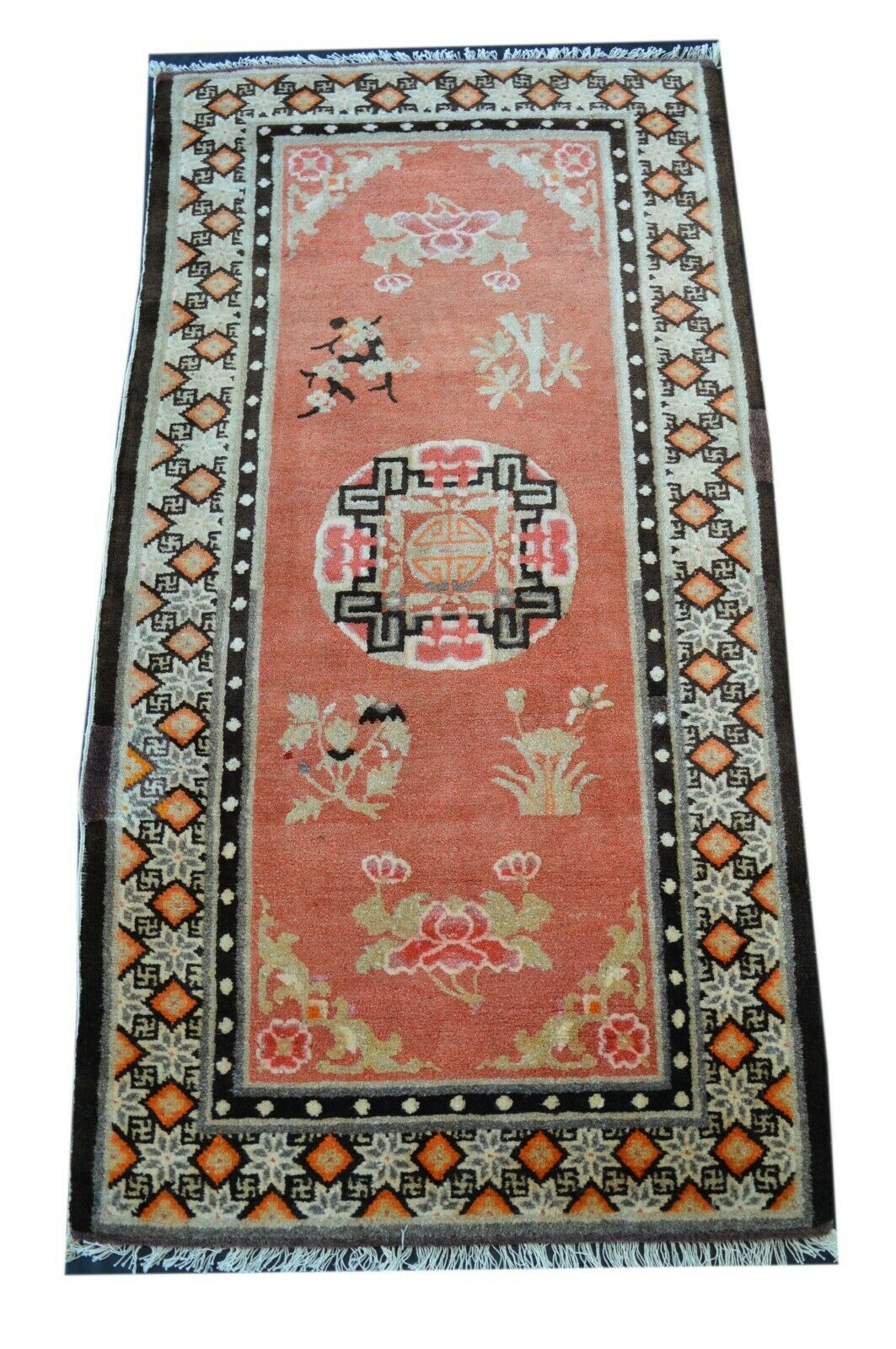 Antik! Tibet 164x74 China Nepal handgeknüpft Carpet Rug Tapis Orientteppich