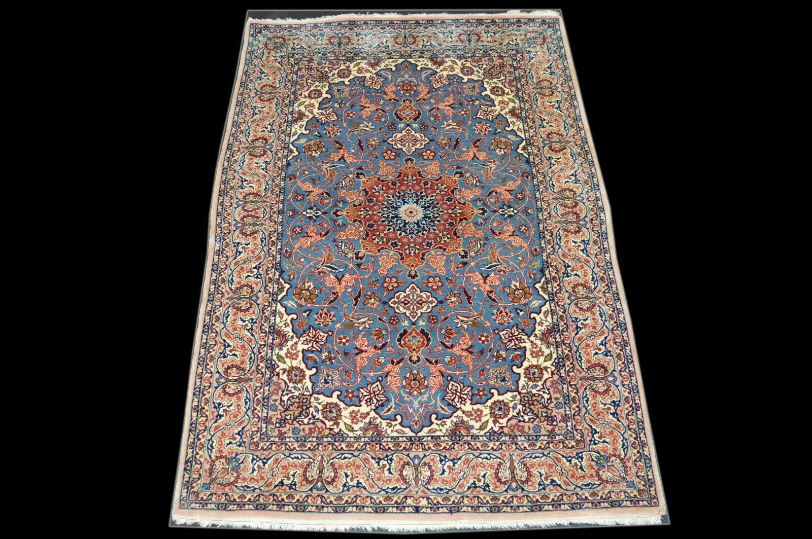 Isfahan mit Seide 155x107 Esfahan Carpet Rug Tapis Silk Perser Orientteppich