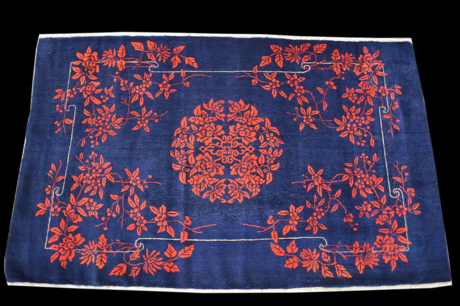 um 1920 Antik China 186x120 Rug Carpet Tapis Tappeto Orientteppich Chinese