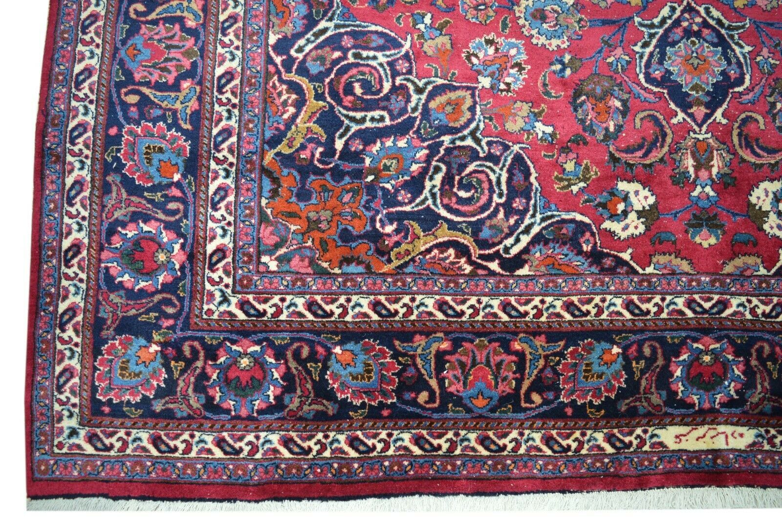 *signiert* Mashad 344x250 Meshad Keshan Kaschan Rug Carpet Orientteppich Perser
