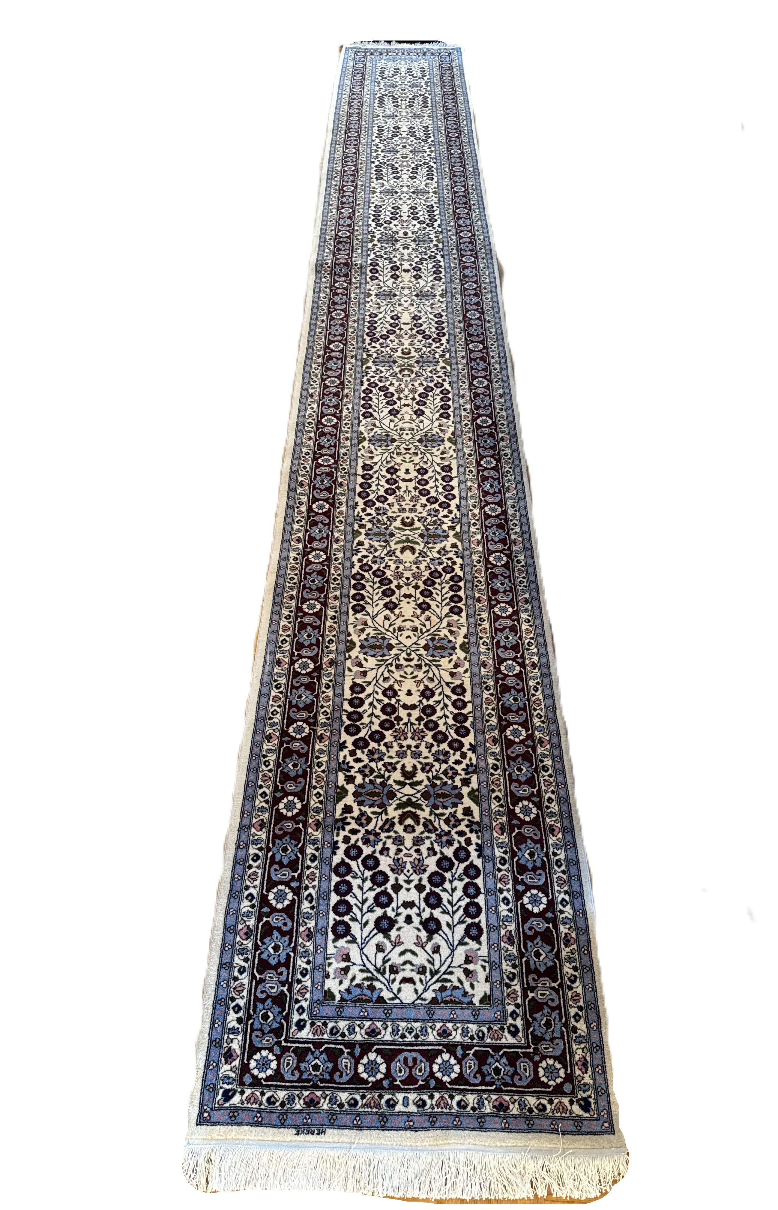 Hereke 580 x 75 Wollteppich türkischer Orientteppich Perserteppich Signiert