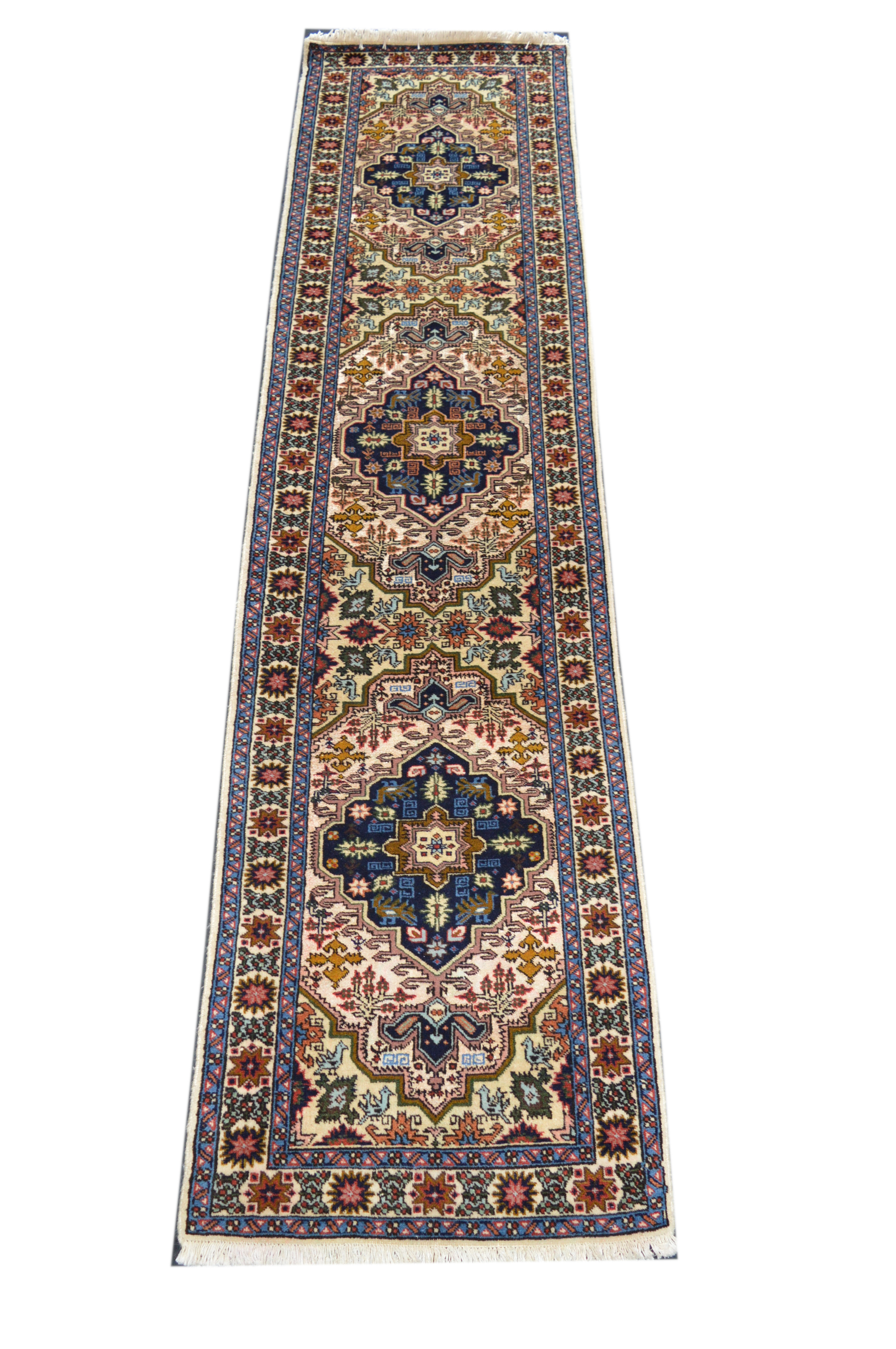 Top! Ardabil mit Seide Ardebil 290x73 Kazak Rug Carpet Perser Orientteppich
