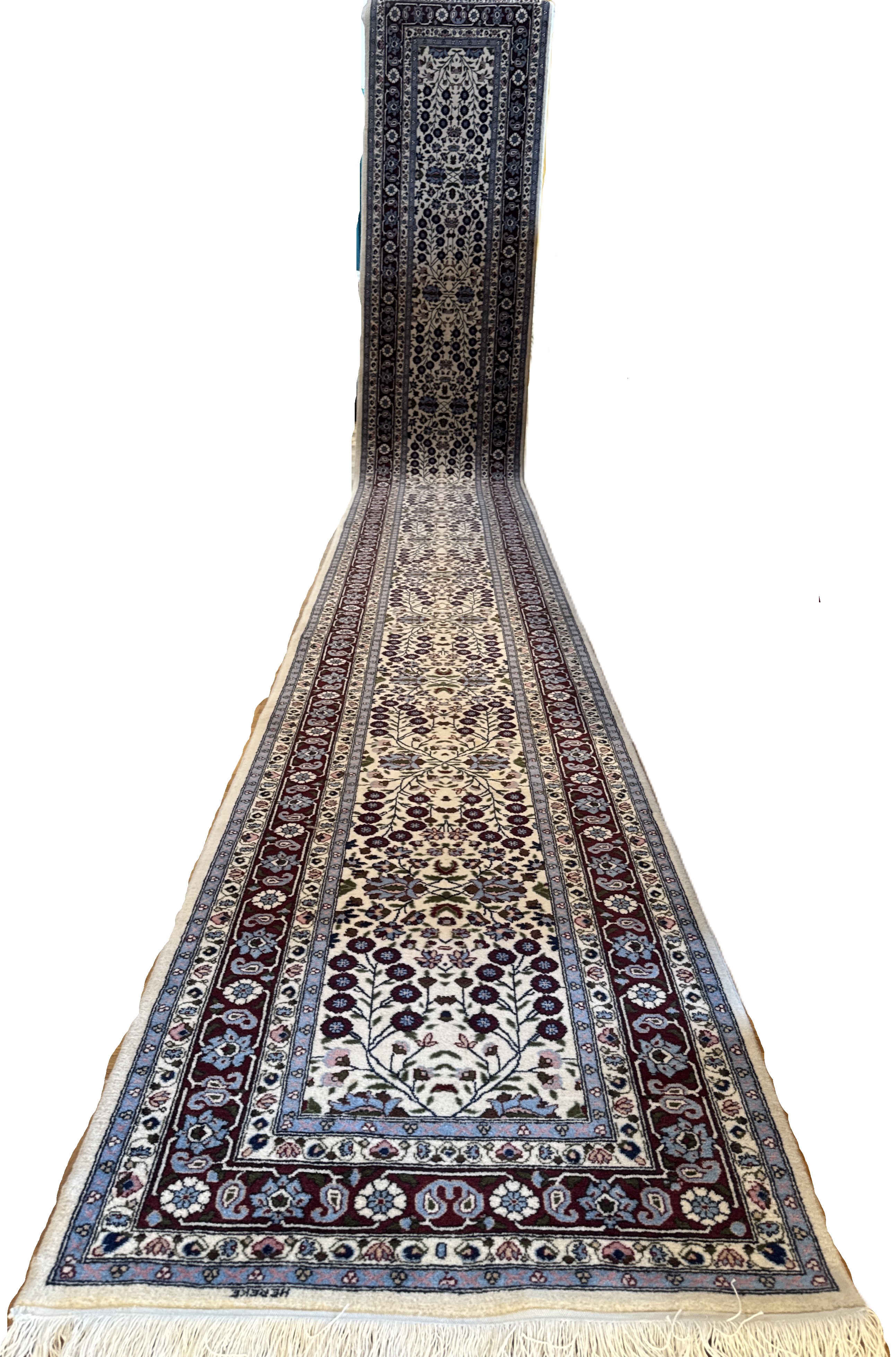 Hereke 580 x 75 Wollteppich türkischer Orientteppich Perserteppich Signiert