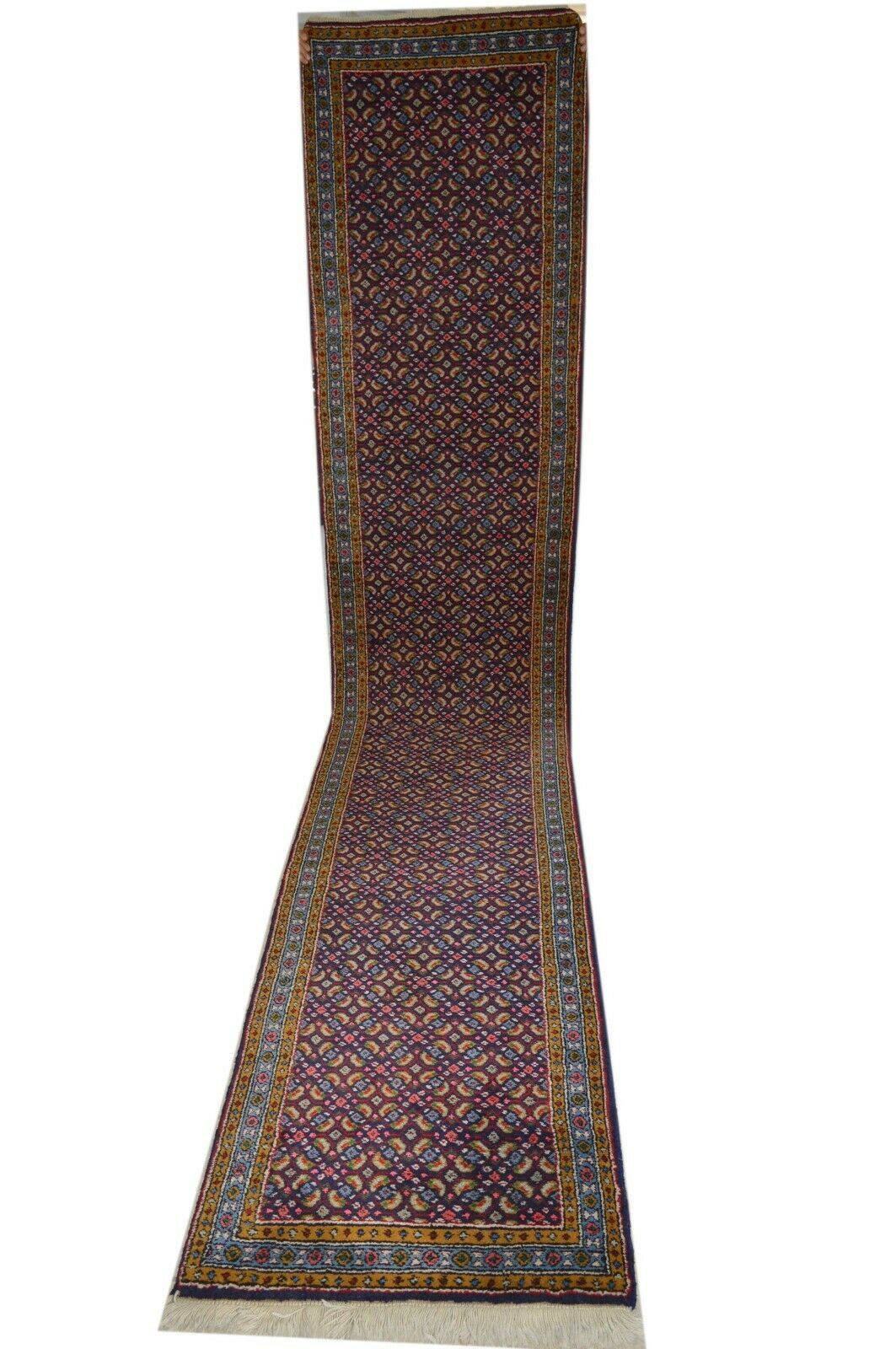 NEU! Ardebil 383x70 Ardabil Läufer Galerie Herati Mahi Orientteppich Perser