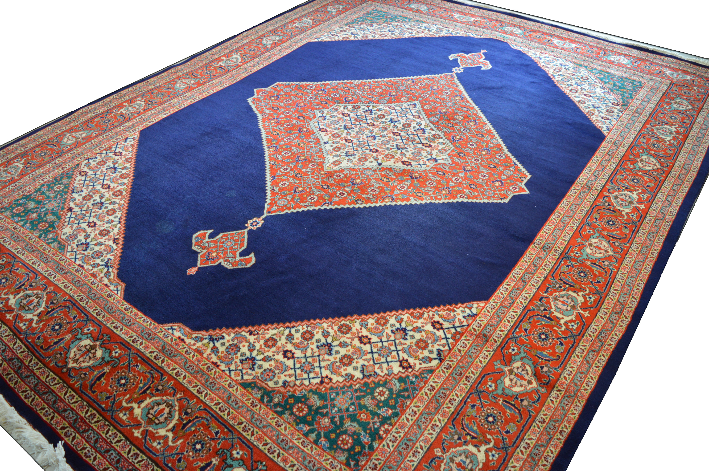 Täbriz 370x270 Tabriz Täbris Herati Mahi Rug Carpet Tapis Orientteppich Perser