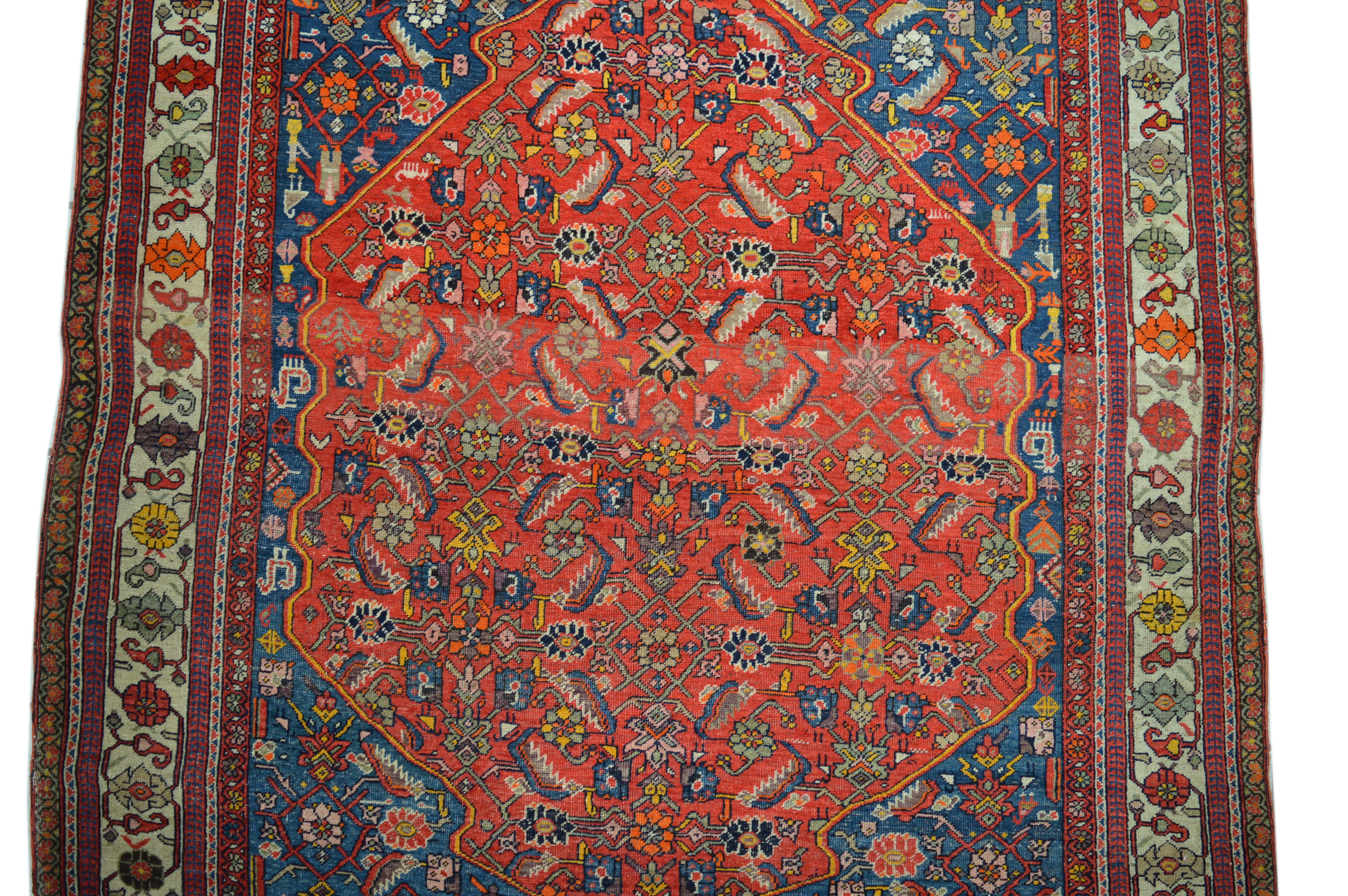Antik! Datiert Bidjar 310x150 Läufer Galerie Bijar Herati Mahi Rug Orientteppich Perser