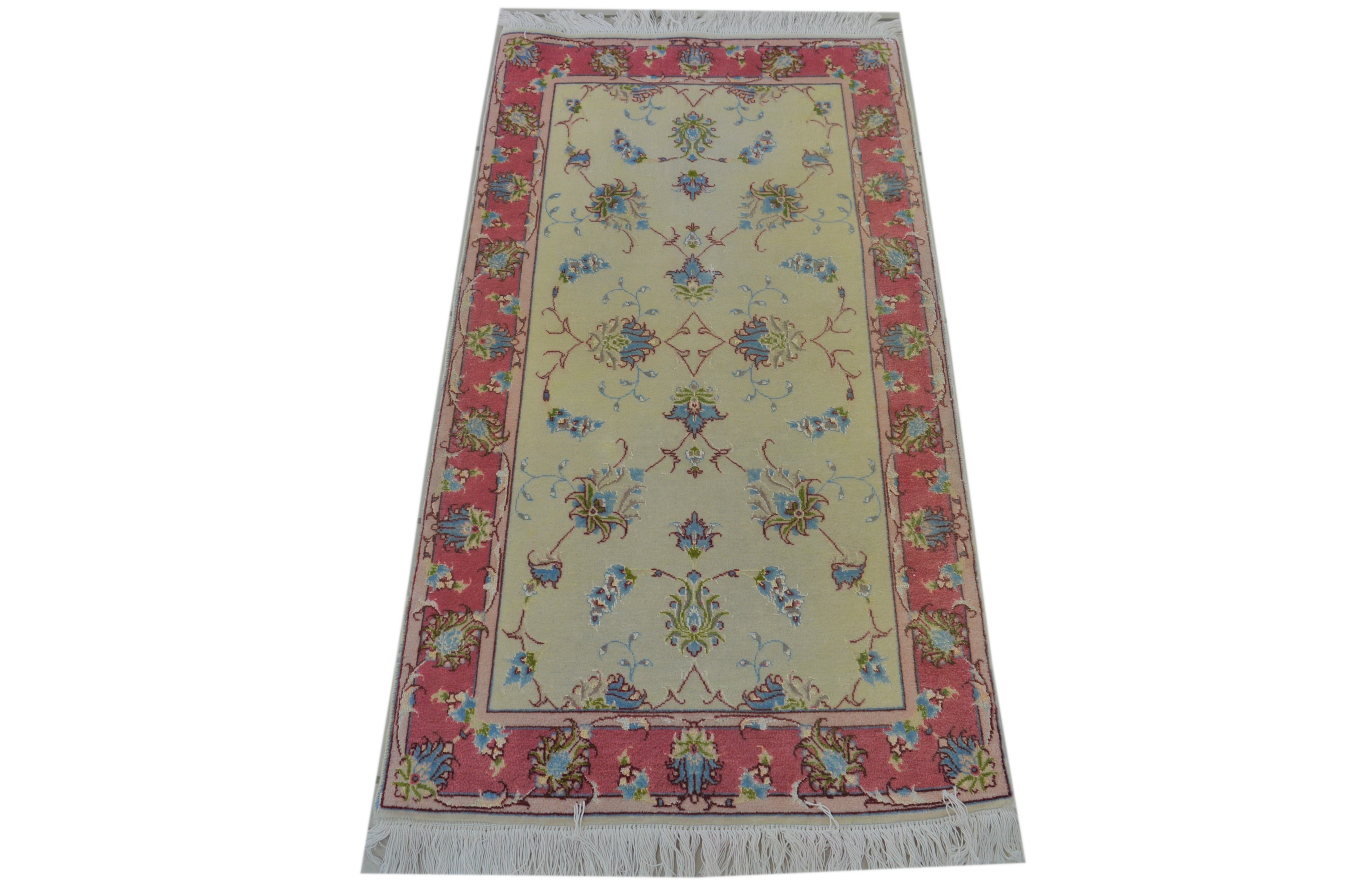 Täbriz mit Seide 125x67 Tabris Tabriz Brücke Rug Carpet Perser Orientteppich