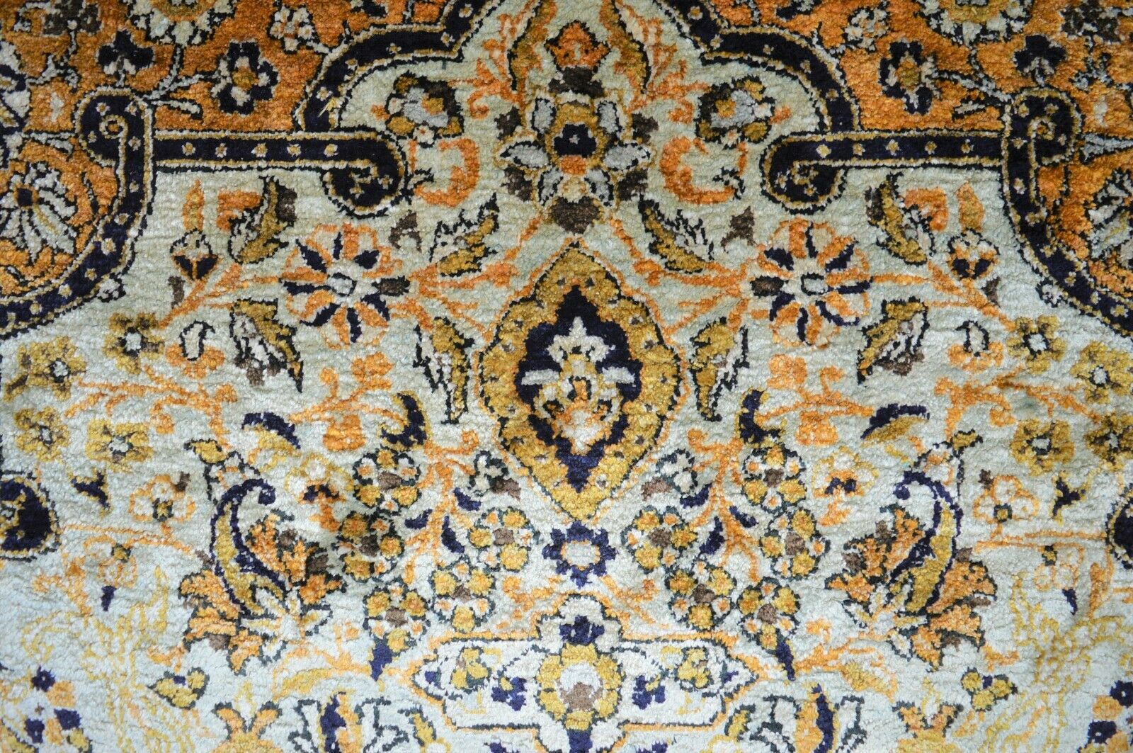 Antik! Ghom Seide 215x140 Qom Qum Rug Silk Seidenteppich Perser Orientteppich