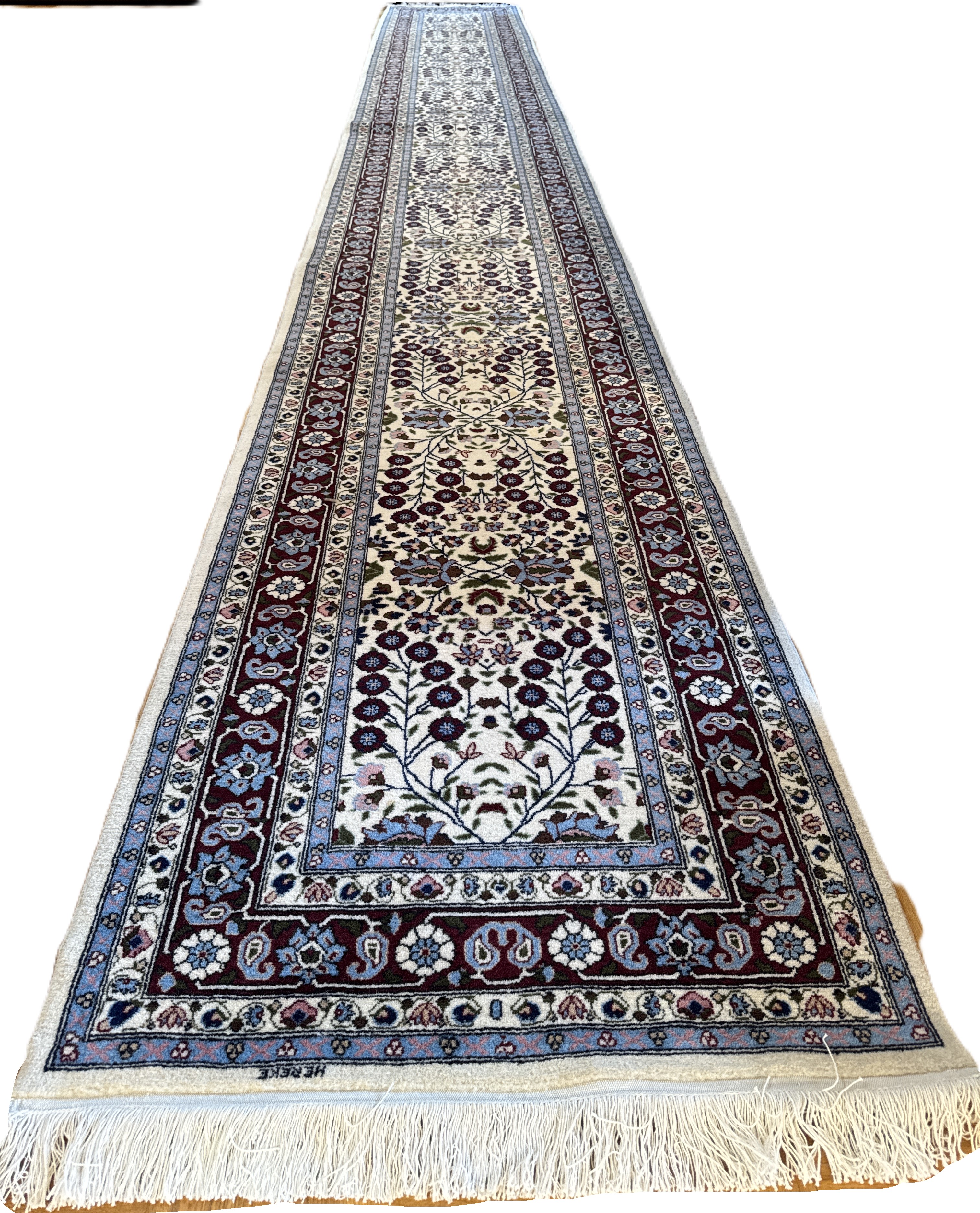 Hereke 580 x 75 Wollteppich türkischer Orientteppich Perserteppich Signiert