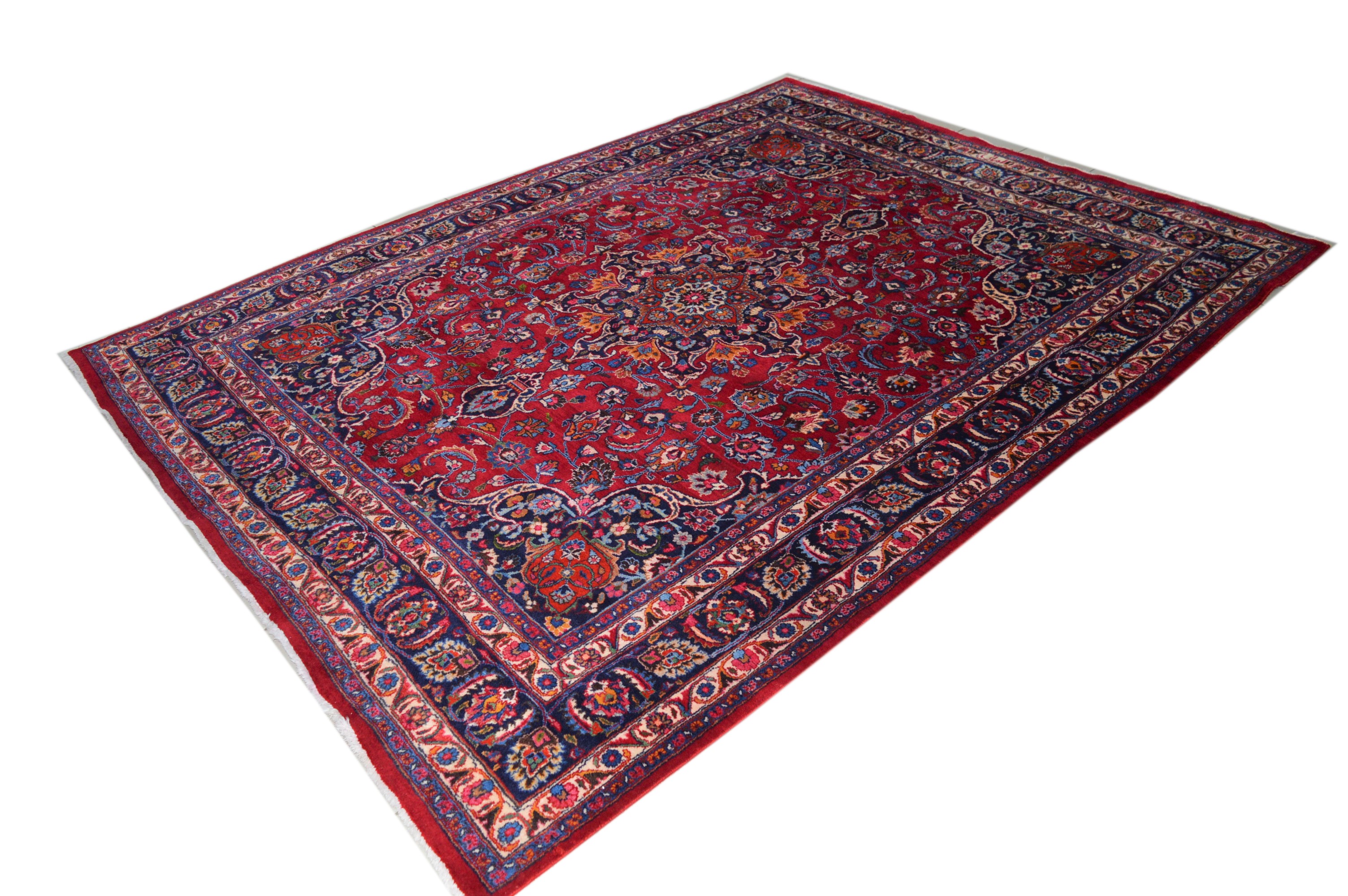 *signierter* Mashad 330x255 Meshad Keshan Kaschan Rug Carpet Orientteppich Perser