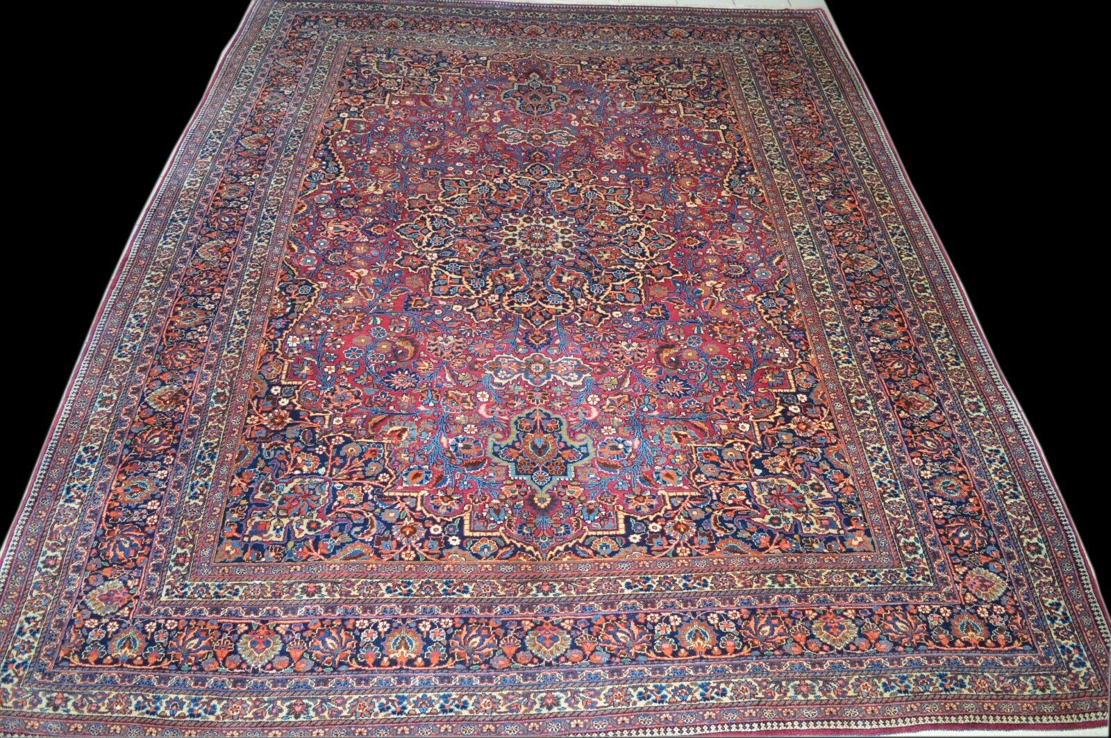 Antik! Meshad 390x313 Mashad Rug Carpet Tapis Tappeto Orienttepich Perserteppich