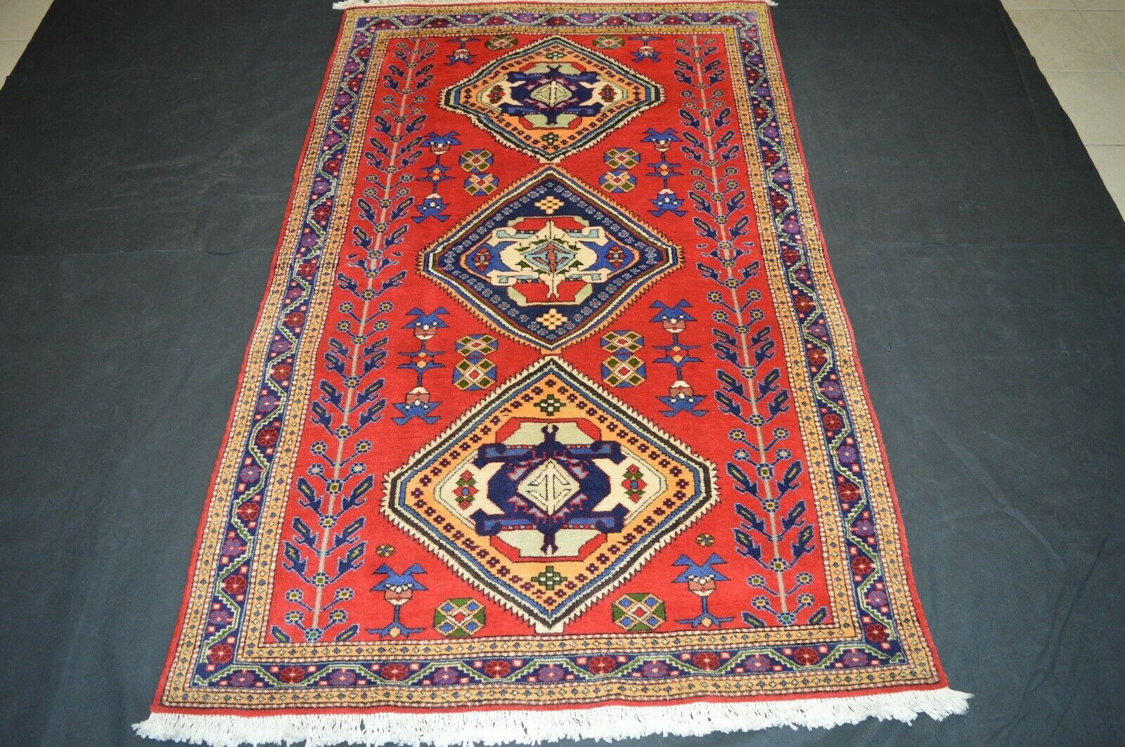 NEU! Kazak 202x130 Azerbaijan Rug Carpet Tapis Kaukasus Perser Orientteppich
