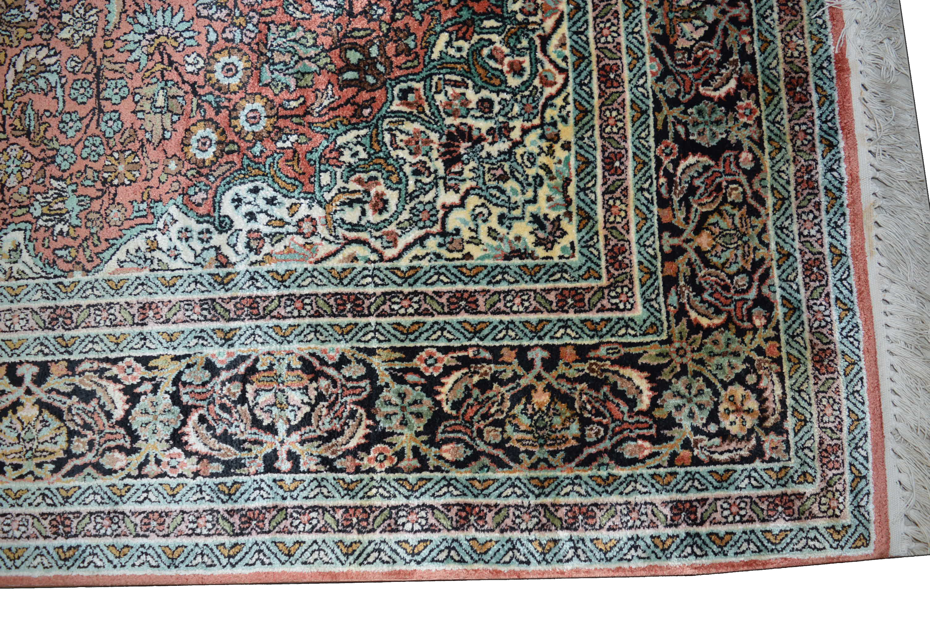 TOP! Seidenteppich 230x153 Kashmir Kaschmir Rug Carpet Silk Perser Orientteppich