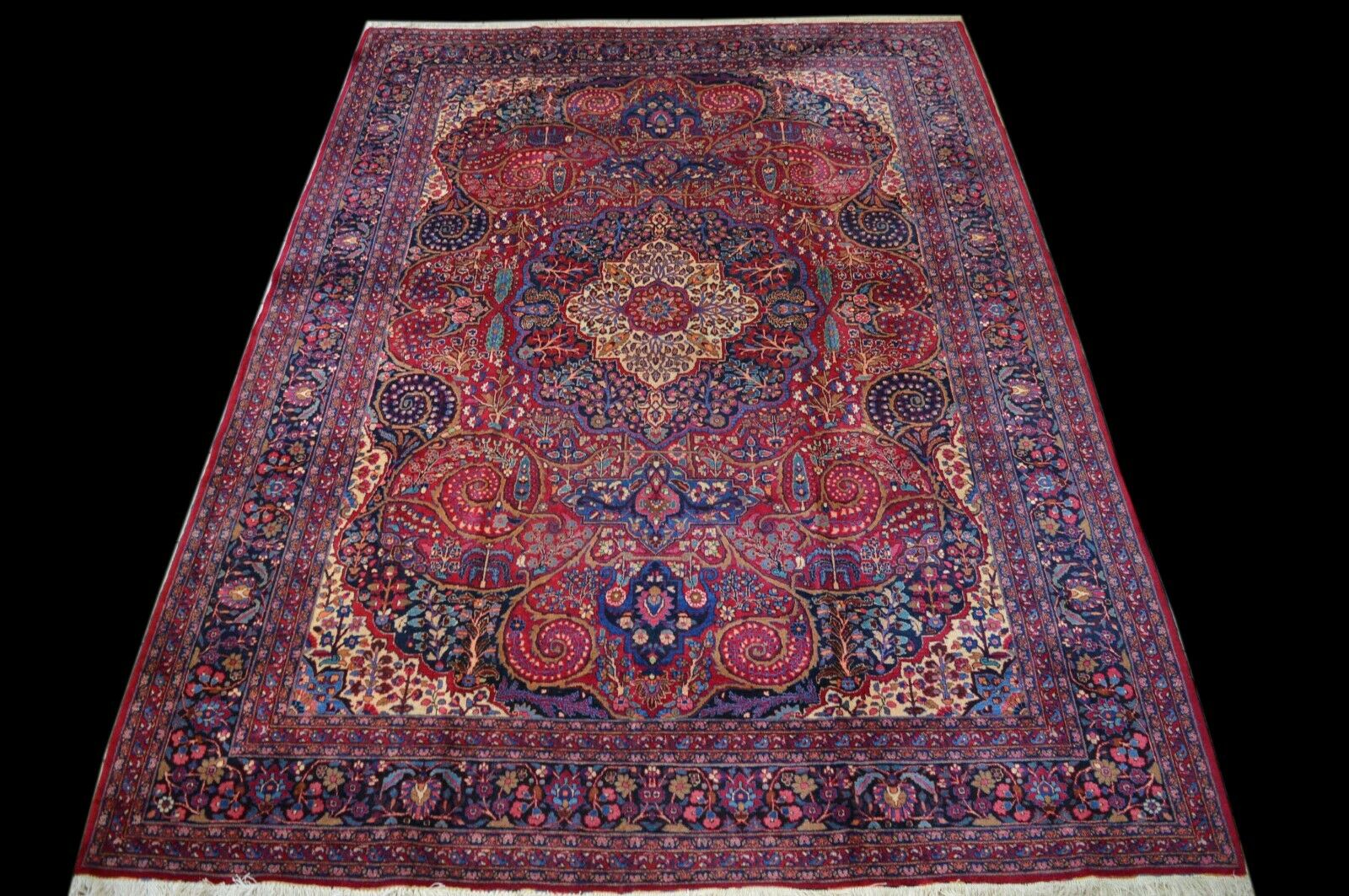 Wie neu! Meshad 354x264 Mashad Keshan Kashan Rug Carpet Orienttepich Perser