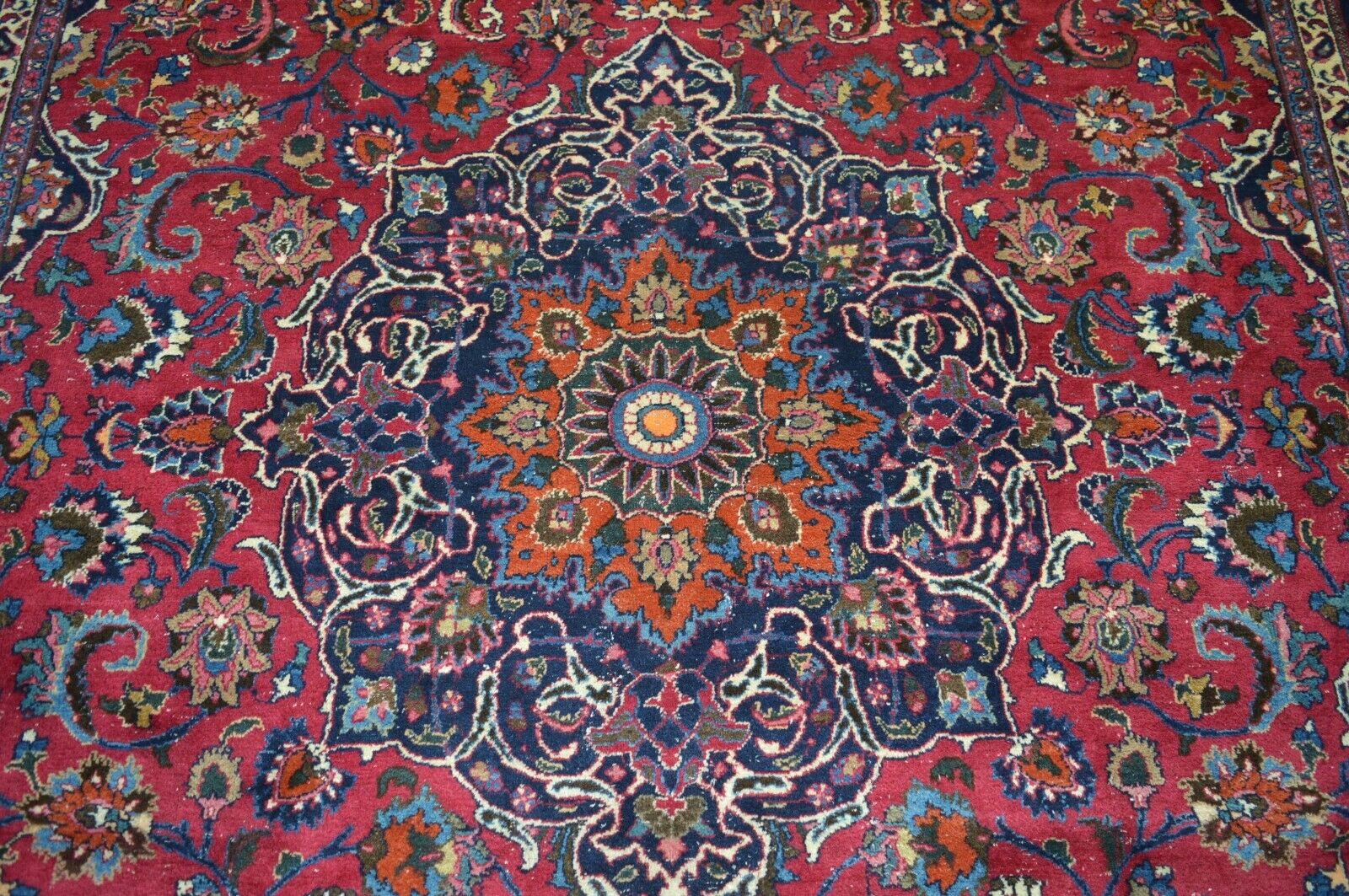 *signiert* Mashad 344x250 Meshad Keshan Kaschan Rug Carpet Orientteppich Perser