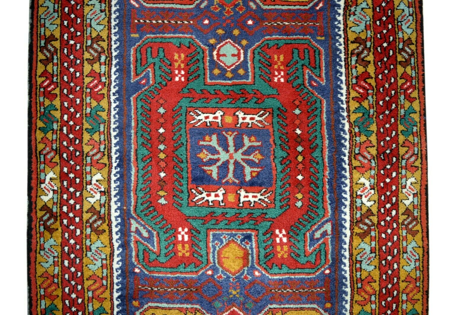 Antik! Kaukasus 286x81 Kazak Ardabil Gaschgai Carpet Rug Perser Orientteppich